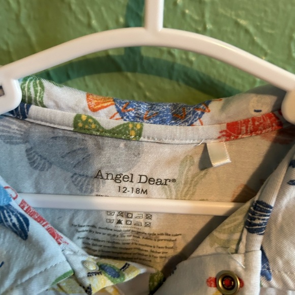 Angel Dear Multicolor Sea Life Print collared romper - Picture 2 of 5